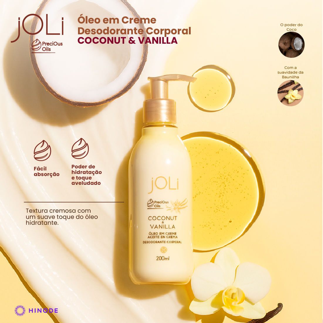 Óleo em Creme Joli Vanilla e Coco 200ml